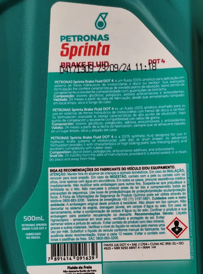 Sprinta Brake Fluid DOT 4 - Imagem 2
