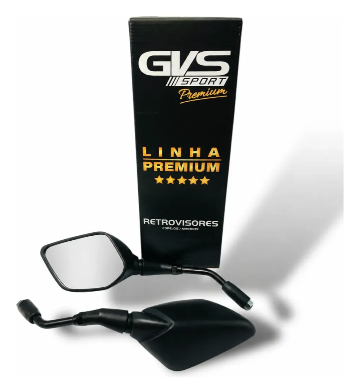 Retrovisor Premium R1 – Lente Cx. Prata e Haste Alta
