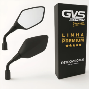 Retrovisor Premium CB 300 – Lente Cx. Prata e Haste Curta