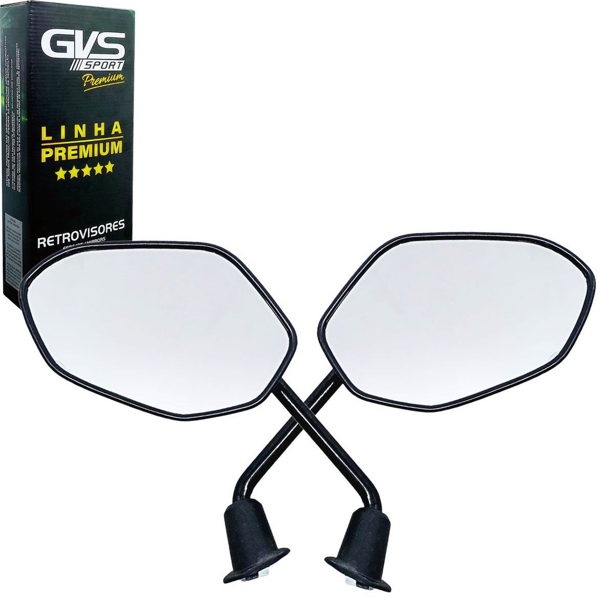 Retrovisor Premium ADV – Lente Cx. Prata e Haste Curta